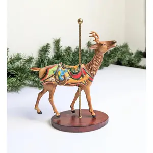 Vintage Carousel Deer Christmas Ornament