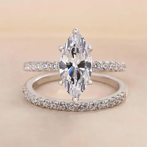2pcs Women's Elegant Rhinestone Decorated, Fashion Jewelry, Fashion Engagement Rings, Beautiful Rings for Party, Daily Clothing Decor, Trendy All-match & Exquisite Jewelry, Valentine's Day, Gift