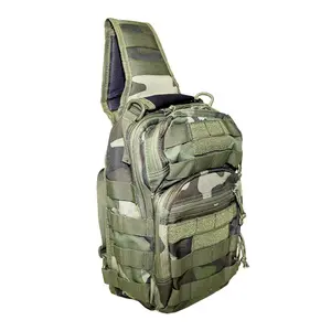 Sling Tactical Sling MOLLE Chest Pack Shoulder Bag Outdoor Hiking Travel- Woodland Camo