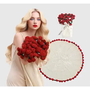 Flower Bouquet Blanket Rose Teacher Mom Graduation for Flower Bouquet rocheted Roses Throw Blanket Valentine's Day Gifts 43 Inches