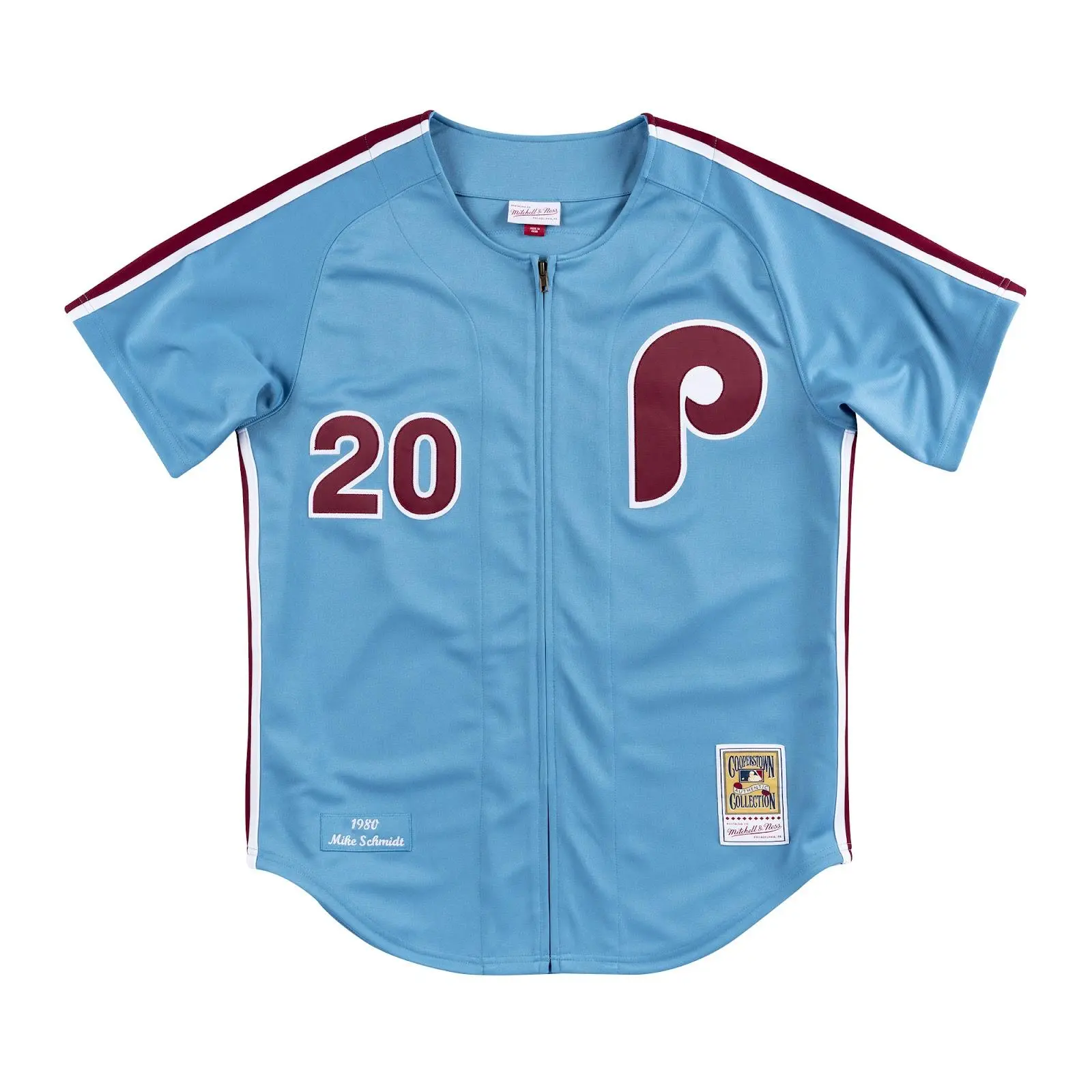 Mike Schmidt Philadelphia Phillies 1980 Light Blue Road Jersey MLB Throwback Baseball Cooperstown Fan Gear Mitchell & Ness