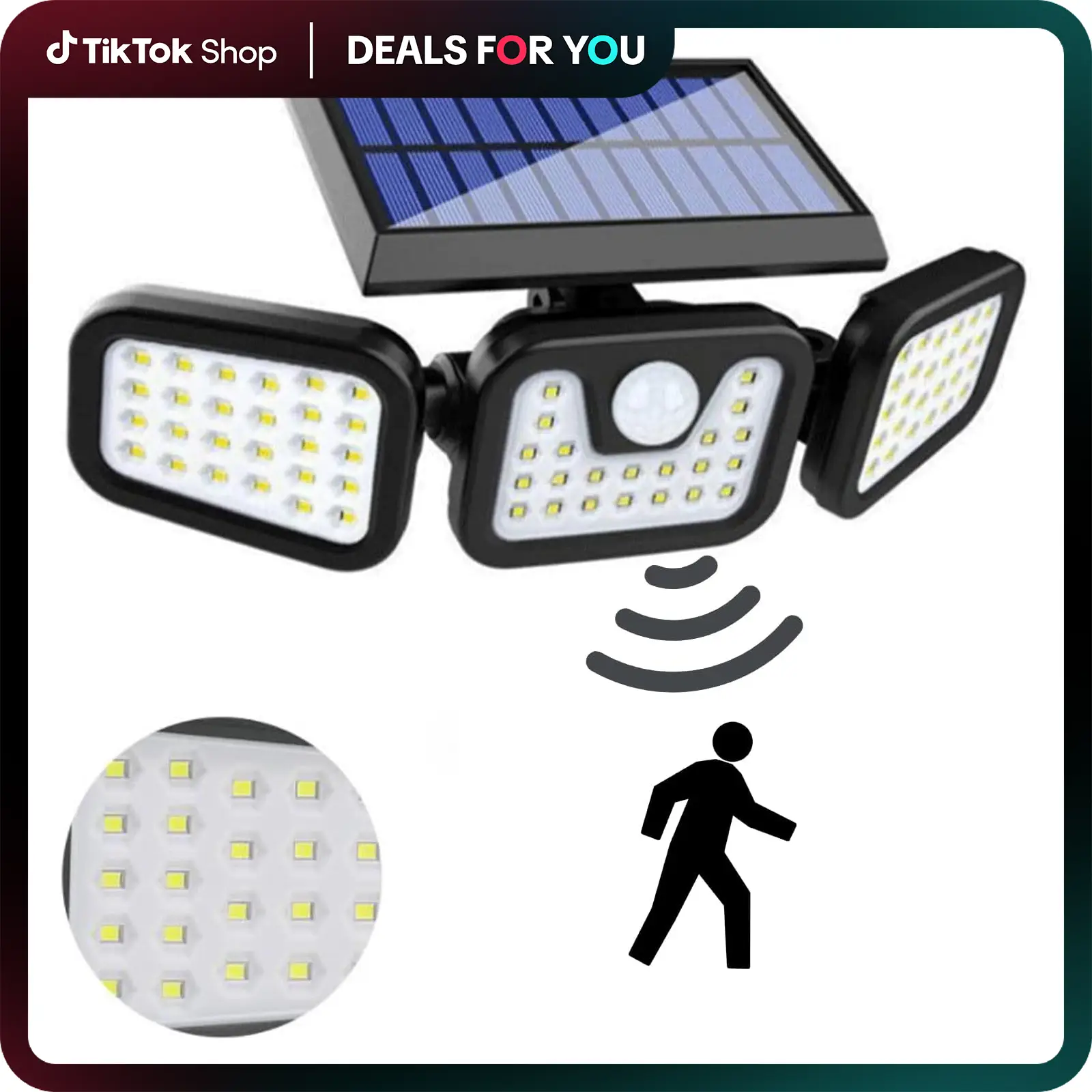 Outdoor Solar Motion Sensor Lights with 118 LEDs, Security Wall Night Light, IP65 Waterproof Wireless Lights for Yard, Stairs, Garage, Fence, Porch, O