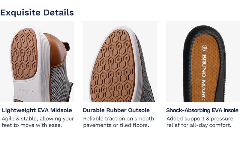 Bruno Marc [MaxFlex Suite Breeze+] Men's Knit Mesh Oxford Sneakers Lightweight Casual Shoes with Arch Support Insole