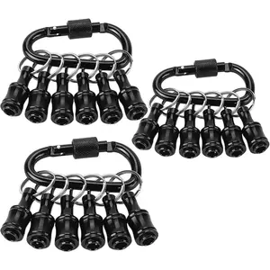 Upgrade  Bit Holder With Black Carabiner 1/4 inch Hex Shank Aluminum Alloy  Bits Holder Light-weight Quick-change Extension Bar  Drill Screw Adapter Change Portable ToolQuesear