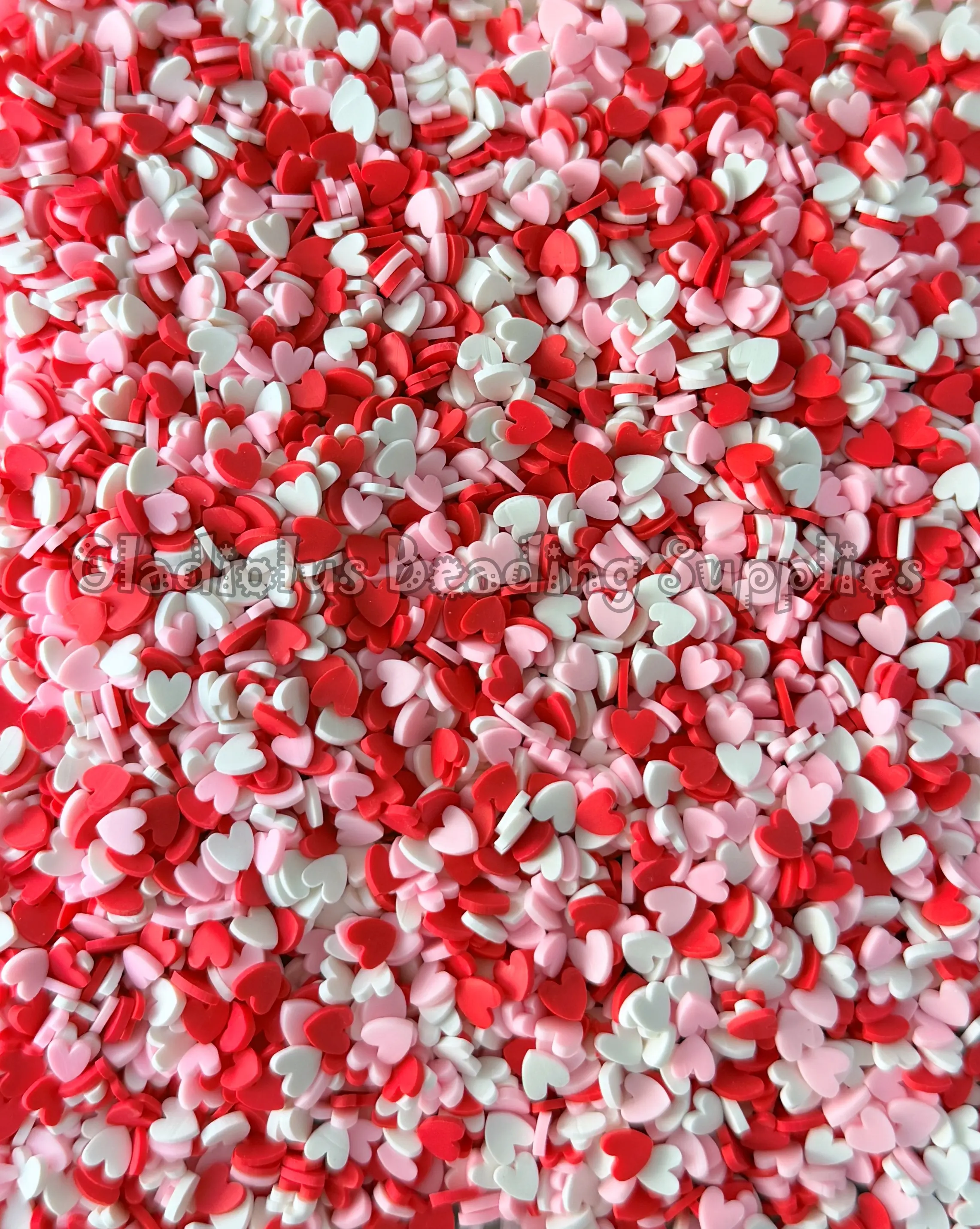 Heart Clay Slices, Valentine Clay Slices, Non-Edible Heart Sprinkle Mix, Polymer Clay, Fake Sprinkles, Nail Art Supplies, Shaker Mix