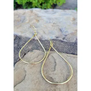 Small Teardrop Brass Earrings