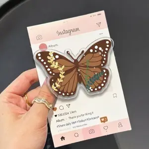 Brown Butterfly Floral MagSafe Phone Grip, Cottagecore Aesthetic Griptok, Botanical Butterfly Phone Stand, Nature Inspired Accessory, Earthy Tone Butterfly Gift