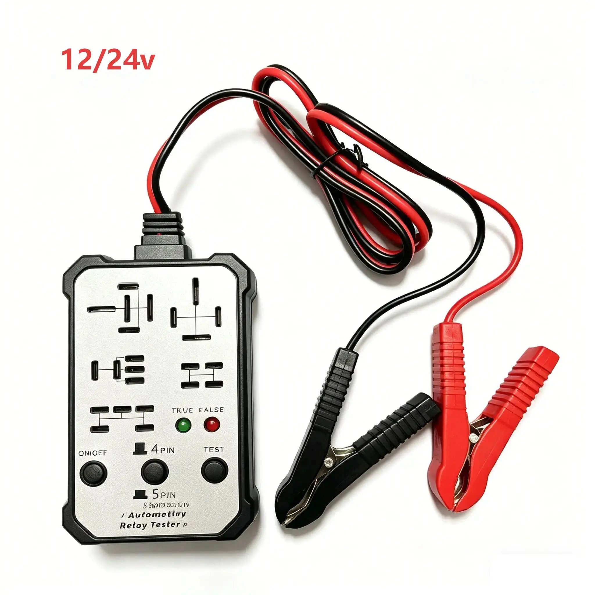 summerwins 12V-24V 4-Pin Relay Tester with Copper Core Wire, Automotive Diagnostic & Electronic Repair Tool with LED Indicator,  lead indicator,Fast Car Circuit Checker for DIY Enthusiasts’ Troubleshooting & Repair