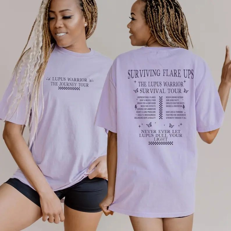 Surviving Flare Ups Lupus Journey Tour Shirt Lupus Warrior Tshirt Autoimmune Disease Lupus Awareness Crewneck Sweater Chronic Illness Gift