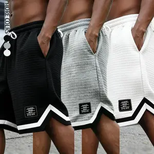 Men's Waffle Knit Shorts - Elastic Drawstring Waist Casual Summer Shorts with Stretch, Breathable Soft Fabric, Solid Color Versatile  Men's Shorts Gray Mens Tropical SpringStatements