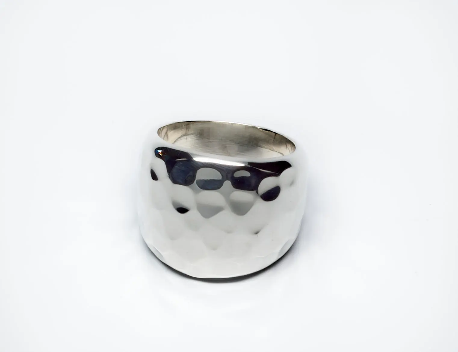 Tapered Pounded Sterling Silver Ring