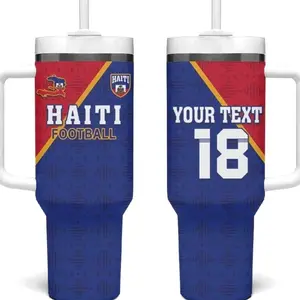 [ FAST SHIP 5Days] Custom Afro Haiti Football Tumbler With Handle Les Grenadiers LT18