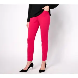 Susan Graver Petite Smart Ponte Knit Slim Leg Pants