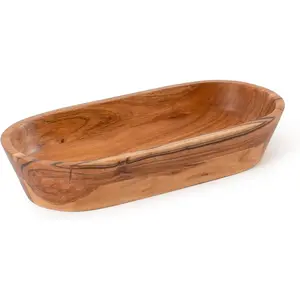 Wooden Dough Bowl Handmade Decorative Bowls for Home Decor Bathroom Kitchen Counter Acacia Wood Large Dough Bowl Fits Cosmetics Keys & Other Knick Knacks Great Boho Home Decorations