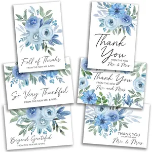 Hadley Designs Wedding Folded Thank You Cards Set of 24 Floral Designs 4x6 Size Envelopes Included USA Made
