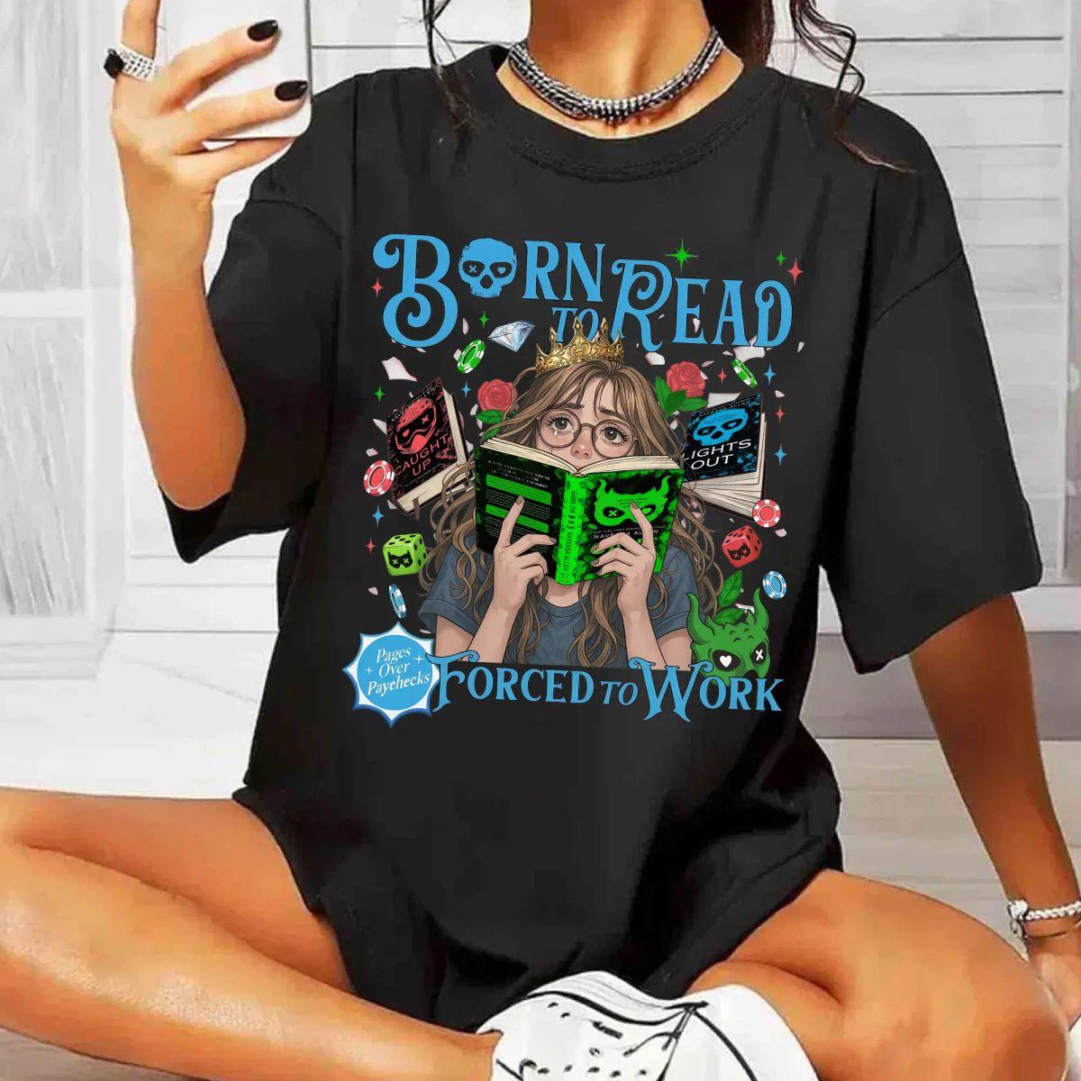 Game On By Navessa Allen Shirt, Born To Read Forced To Work Into Darkness Series Sweatshirt, Lights Out, Caught Up, Trilogy Book Series Tshirt, Dark Romance Book Gift, Unisex Sweater Pullover Tee