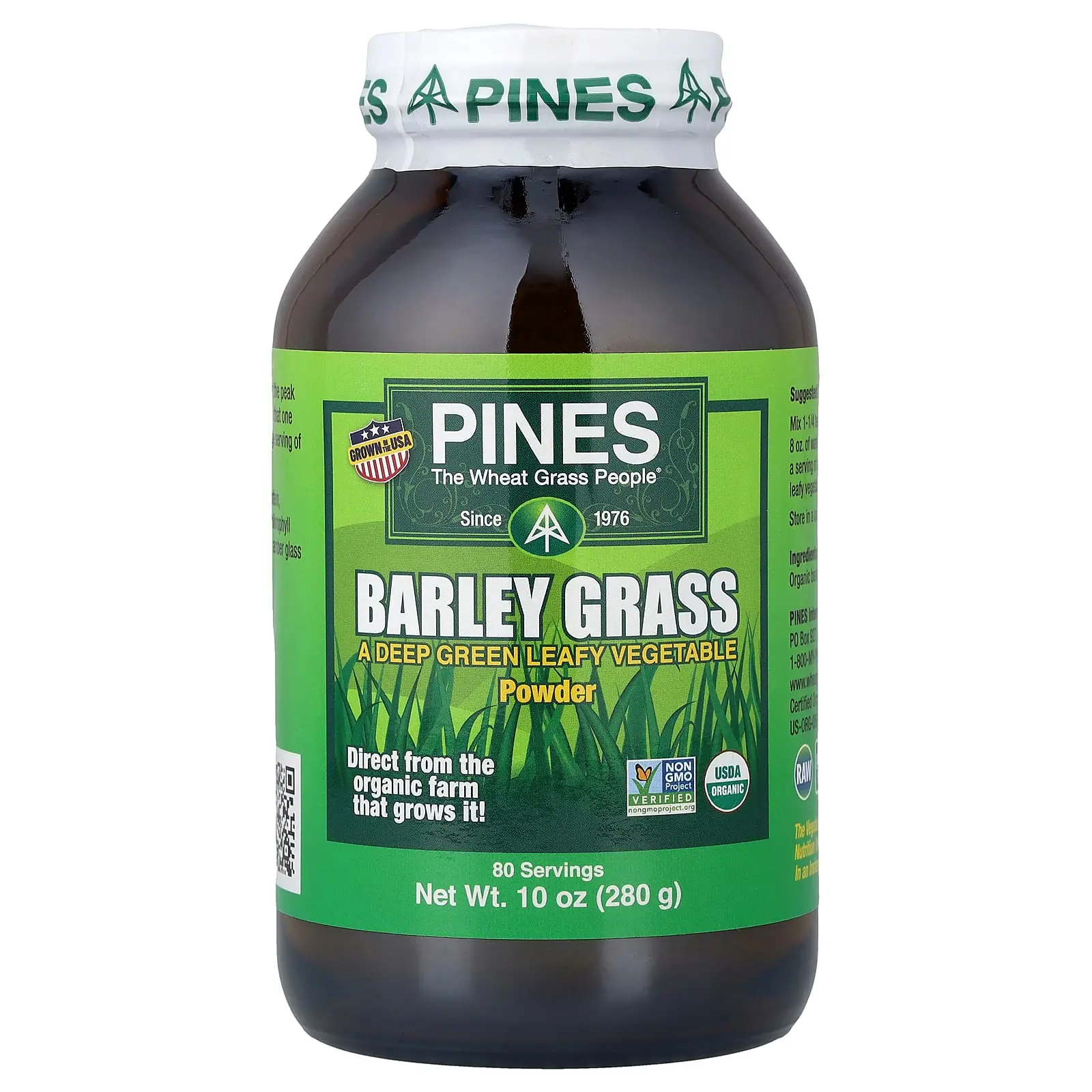 Pines International Barley Grass Powder, 10 oz (280 g)