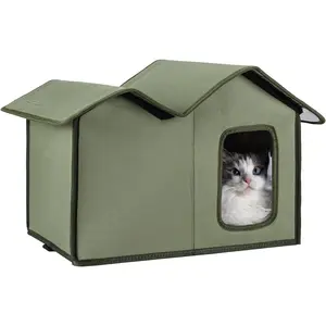 Outdoor Cat House - Insulated Shelter for Outdoor Cats, Weatherproof & All-Seasons Feral Cat Home
