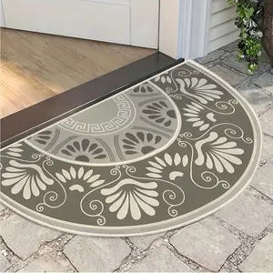 Morandi Half-Circle Floor Mat, Absorbent Non-Slip Material, Ideal for Entryway, Bathroom, Balcony