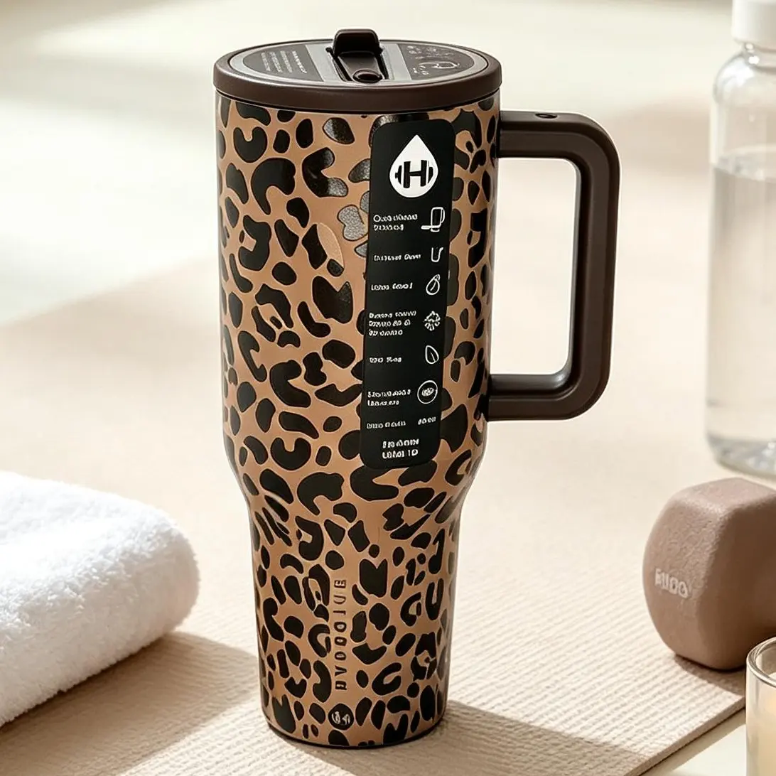 HYDROJUG304 Stainless Steel Insulated Sports Car Cup, Large Capacity, Outdoor Handheld Straw Cup, 40 oz.