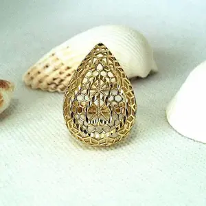 "14K xp Gold-Filled Geometric Drop Ring"