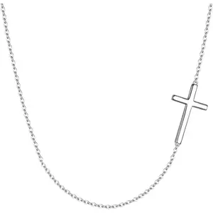 925 Sterling Silver Simple Sideways Cross Pendant Choker Necklace Birthday/Mothers Day/Valentines/Christmas Jewelry Gift for Women