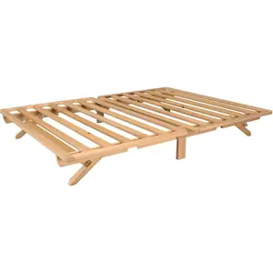 Fold Platform Bed - QueenModern simple solid wood folding bed, home dormitory lunch break tatami bed boardDurable and space-saving
