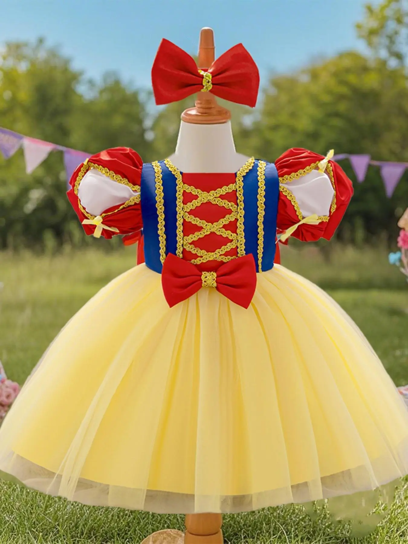 Toddler Girl's Colorblock Puff Sleeve Cloak Sleeve Sweater Dress, Cute Elegant Princess Dress for Party Baby Shower, Kids Clothing for Summer, Toddler Dresses