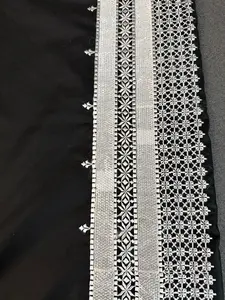 Black & Silver Afghan Chadder Shawl – Machine Khamak Embroidery Border