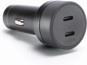 Mophie 60W Dual USB-C Car Charger - Fast Charging UBC-C PD Port, Universal AUX Compatibility, LED Indicator