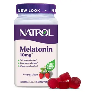 Natrol Melatonin Gummies, Sleep Support for Adults, Melatonin 10 mg, 140 Strawberry-Flavored, Up to 70 Days