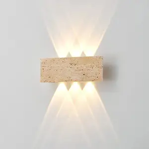 Wabi-sabi LED Wall Lamp Garden Light Stone IP65 Outdoor Waterproof Bedside Retro Sconces Lighting Fixture Home Decoration Indoor
