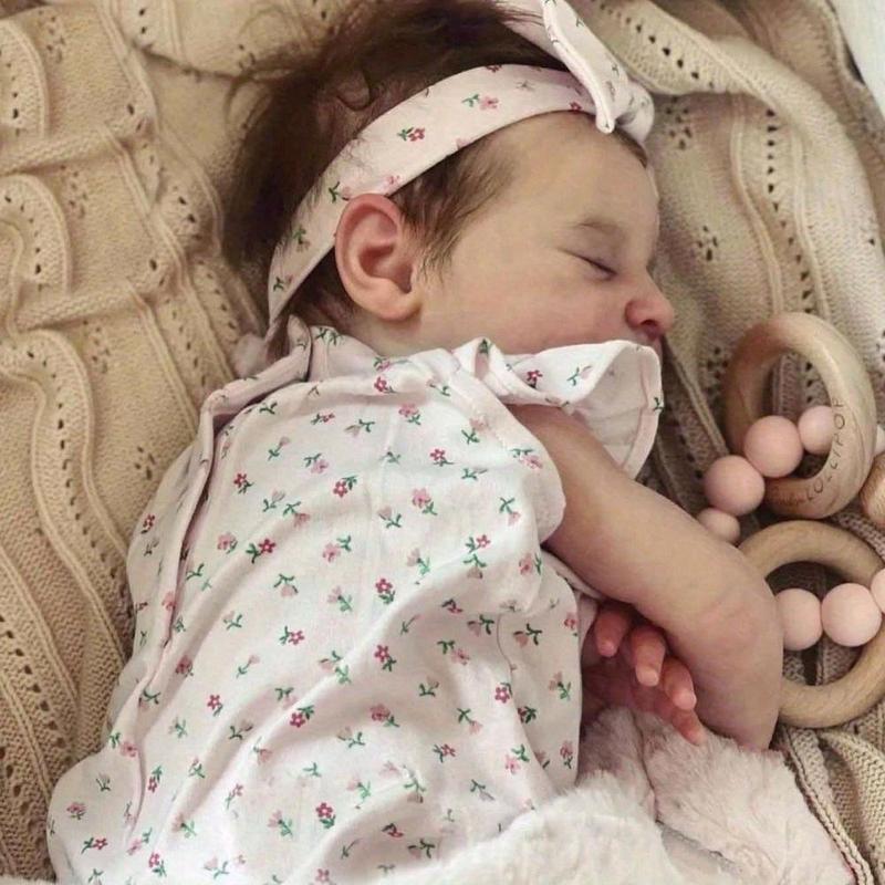 Realistic 50 CM Sleeping Baby Reborn Doll With 3D-Painting Skin And Visible Veins, 20 Inch Alive Soft Vinyl Newborn Baby Lovely Bedtime Toy Birthday Gift For Child (Some Parts Random)