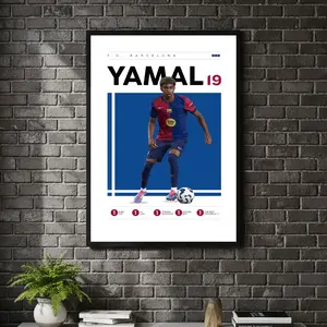 [ SPORT UNFRAMED - SALE UP TO 45% ] Yamal - Barcelona Premium Series Soccer Sports Poster