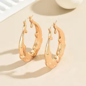 Stylish Retro Double Dolphin Drop Earrings Plated Metal Smooth Texture Oceanic Charm Iron Material