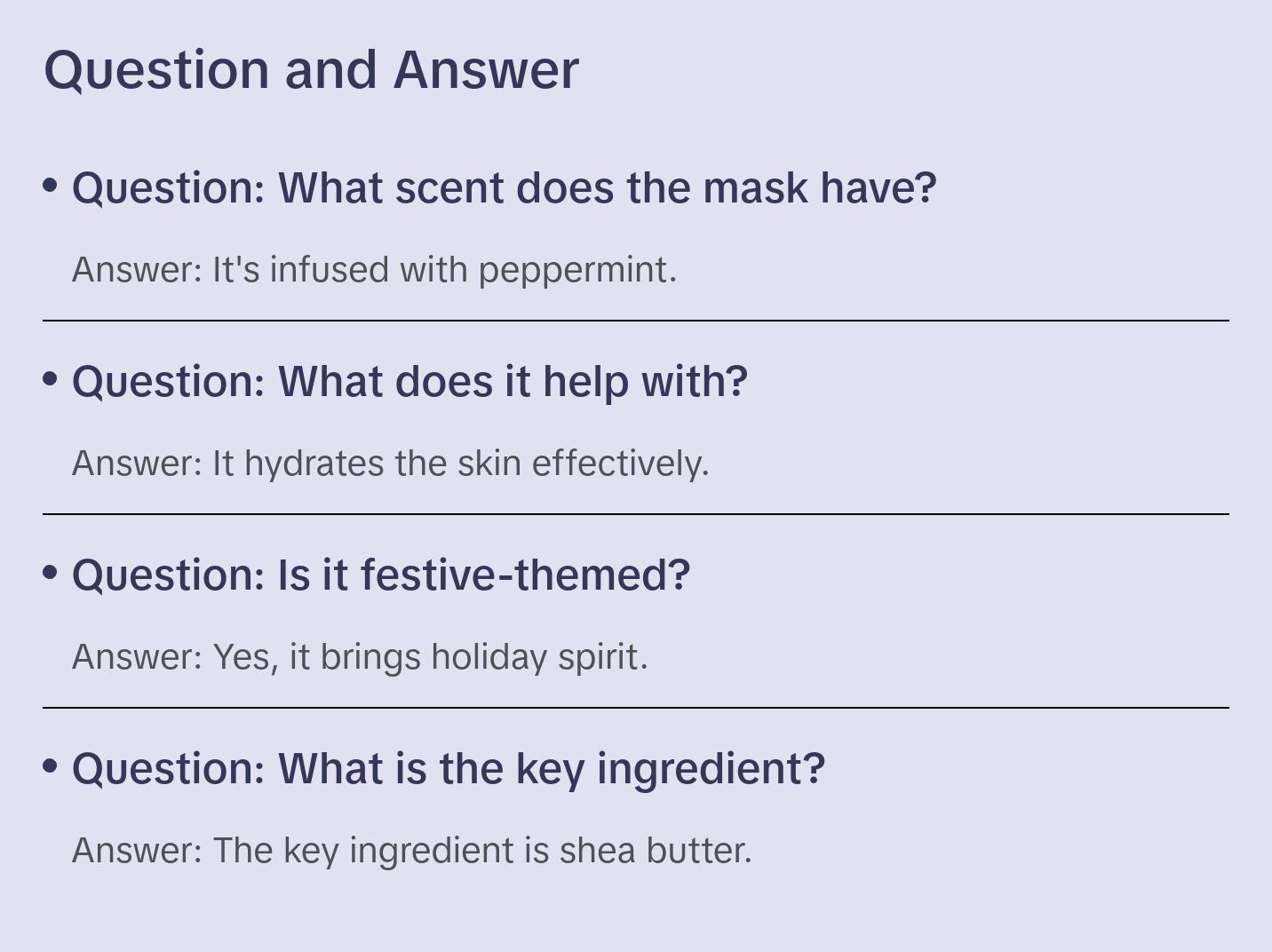 Winter Skin Soothing Facial Mask -