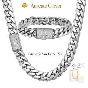 Aureate Clover custom initial AZ/CZ diamond-studded silver hip-hop couple rings, suitable for both men and women; ideal gifts for Mother’s Day, birthdays, Christmas, anniversaries, and graduation ceremonies; includes gift box.