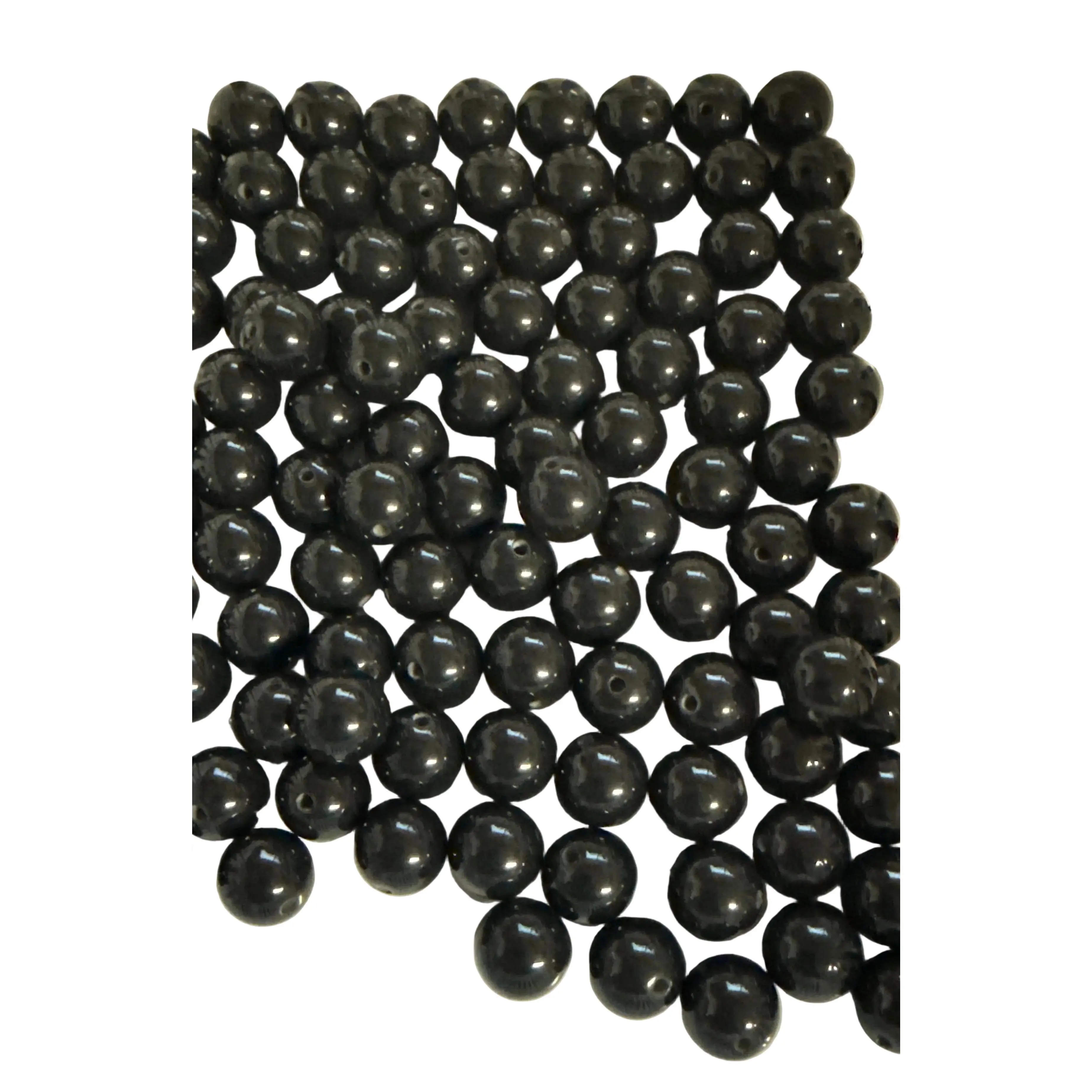 B131- (10PCS) 15mm Round Black/Acrylic Beads for DIY