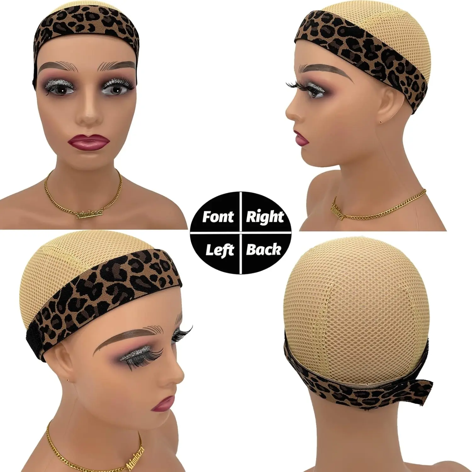 2-Piece Wig Hairbands, Leopard Lace Melting Bands for Laying Edges