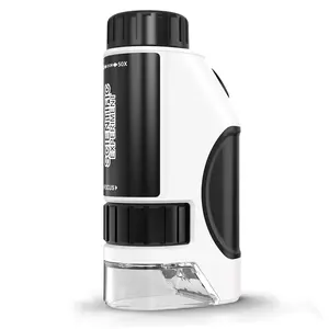 Kids Microscope, Your Scientist Miniscope, Portable Handheld Mini Scope for Kids, 2025 Newly 50 to 300x Pocket Design, Toys for Kids, Educational Gift, White/Black