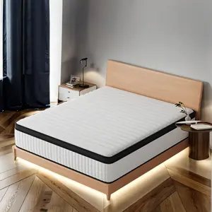 MRH 12 Inch Twin, Full, Queen, King Pocketed Coil Mattress with Fire-Retardant Foam, Comfort Foam, and Memory Foam, Hotel Home Modern