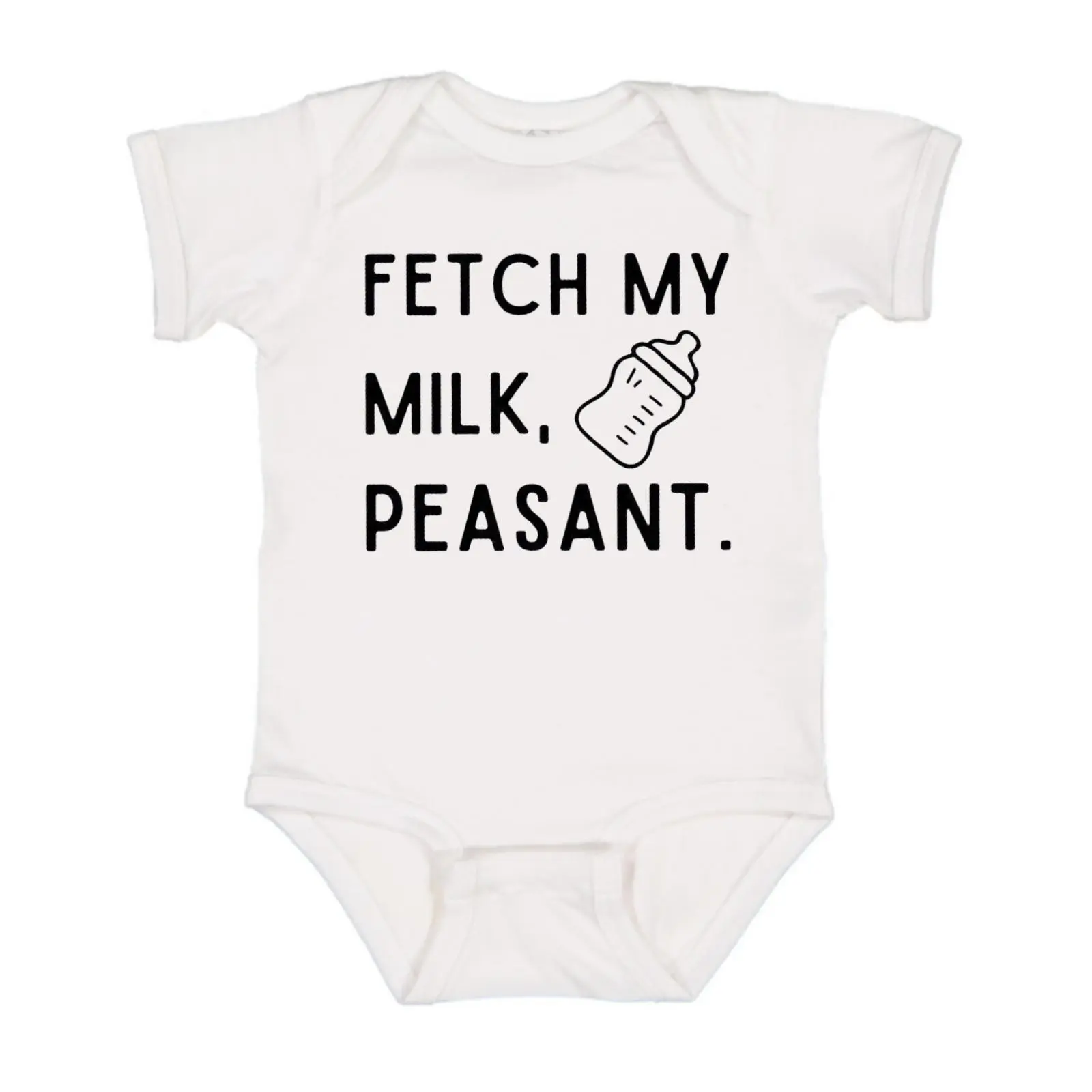 Fetch My Milk Peasant Baby Onesie, Cotton Baby Clothes,  Newborn Baby Bodysuit,   Bodysuits & One-pieces