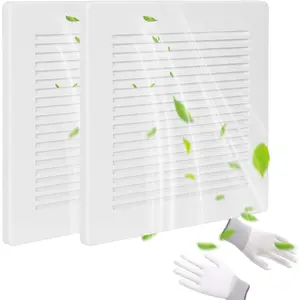 Bathroom Exhaust Fan Cover with Spring,(2  9 "x 9 ") Grille Bathroom Fan Cover Replacements, White ABS Plastic Cover Square Ceiling or Wall-Mount Exhaust Fan,Air Diffuser cover