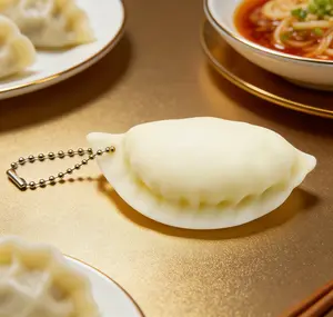 Adorable Mini Dumpling & Osmanthus Cake Squishy Keychain, Soft Squeeze Stress Relief Fidget Toy, Funny Decompression Pendant, Trendy Novelty Gift for Young Adults