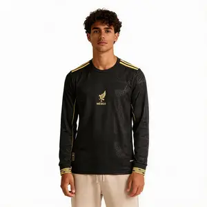2526 Mexico National Team Home Black Long Sleeve Soccer Jersey