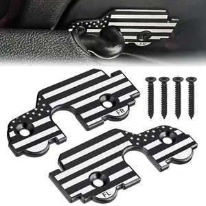 Sun Visor Repair Kit Compatible with   JL 2018-2023,  Alloy Sun Visor Clips Fits Compatible with   2018 JK, 2020-2023 Gladiator JT, Repair Loose Visor (Flag)