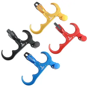 1pc Aluminum 3-Finger Thumb Release for Compound Bows, 360° Rotate Caliper, Durable Build, Archery Shooting Accessory