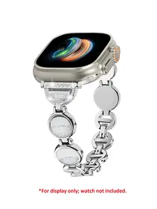 New Bling Quicksand Metal Watch Band, 22mm Quick Release Pin, Apple Connector, Compatible with Multiple Watch Interfaces, Elegant Style