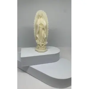 Virgin Mary Scented Candle - Small Pack of 6 Hand-Poured with Frankincense, Myrrh & White Lilies for Sacred Space Decor - Freshener