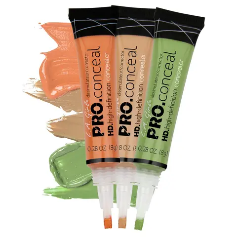 L.A. Girl HD Pro Conceal Concealer, Color Corrector, & Highlighter 44 Shades - Lightweight Creamy Texture Long-Wearing Formula with Brush Tip Applicator
